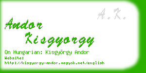 andor kisgyorgy business card