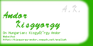 andor kisgyorgy business card